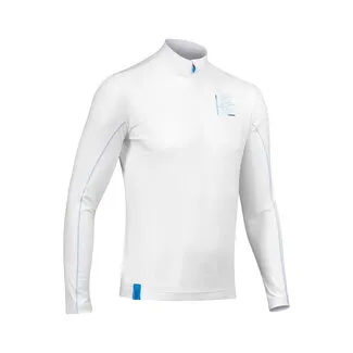 Camaro Lycra con Cremallera Hombres Manga Larga Blanco/Azul