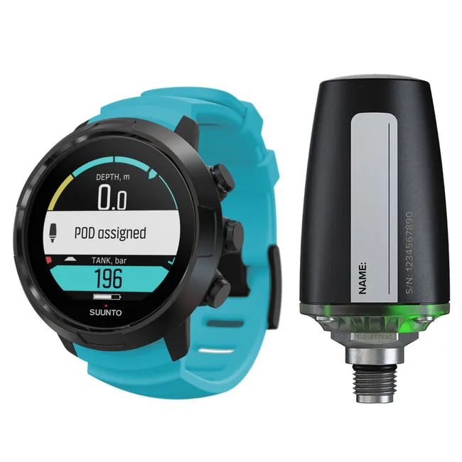 Suunto D5 dive computer including tank pod