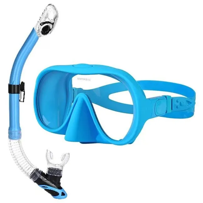 ScubaXL Snorkel Set Single Glass Mask and Dry Snorkel