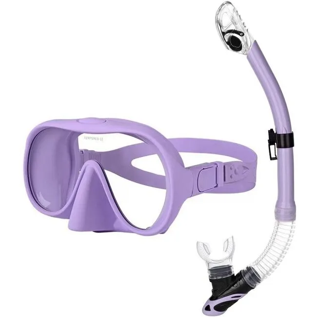 ScubaXL Snorkel Set Single Glass Mask and Dry Snorkel