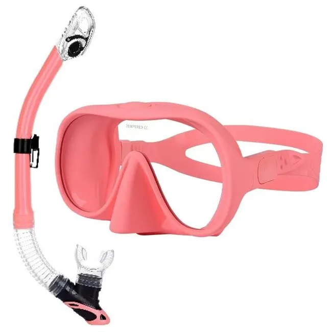 ScubaXL Snorkel Set Single Glass Mask and Dry Snorkel