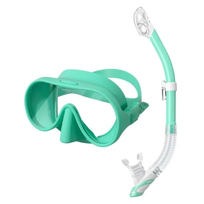 ScubaXL Schnorchelset mit einzelner Glasmaske und Trockenschnorchel