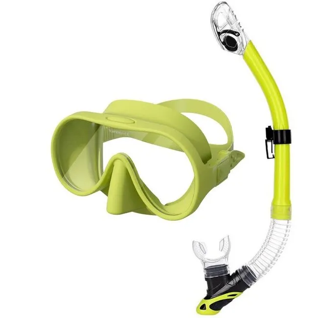 ScubaXL Schnorchelset mit einzelner Glasmaske und Trockenschnorchel