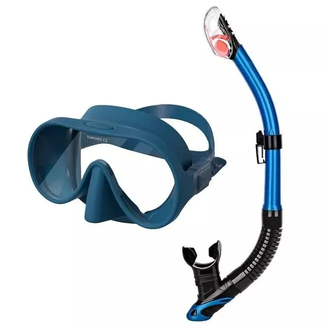 ScubaXL Snorkel Set Single Glass Mask and Dry Snorkel
