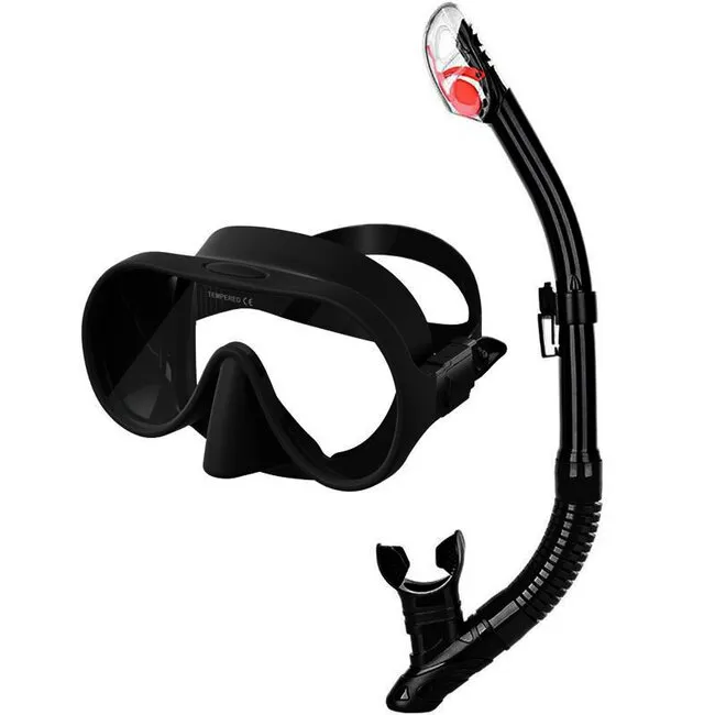 ScubaXL Snorkel Set Single Glass Mask and Dry Snorkel