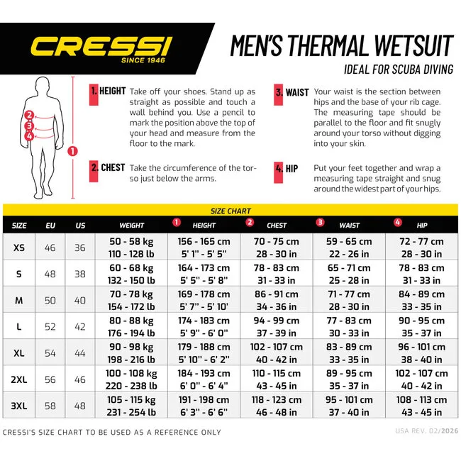 Cressi Velvet Neoprenanzug  3MM Man