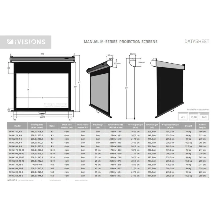 iVisions iVisions Manual M-Series (meerdere maten)