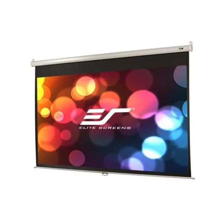 Elite Screens Elite Screens Manual 120 inch 4:3 Handmatig Projectiescherm (244 x 183 cm) – MaxWhite® Doek, Pull-Down Beamerscherm met Witte Behuizing voor Wand- en Plafondmontage (Model M120XWV2)