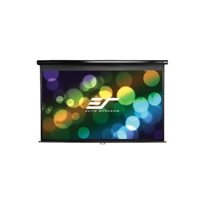 Elite Screens Elite Screens Manual 92 inch Handmatig Projectiescherm 16:9 (203 x 115 cm) – MaxWhite® Doek, Pull-Down Beamerscherm met Zwarte Behuizing voor Wand- en Plafondmontage (Model M92UWH)