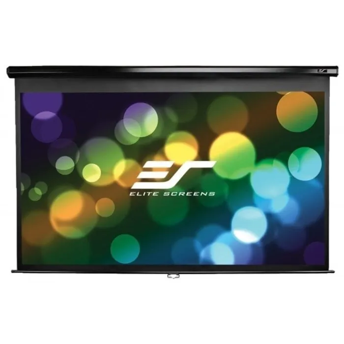 Elite Screens Elite Screens Manual 120 inch Handmatig Projectiescherm 16:9 (266 x 149 cm) – MaxWhite® Doek, Pull-Down Beamerscherm met Witte Behuizing voor Wand- en Plafondmontage (Model M120UWH2)