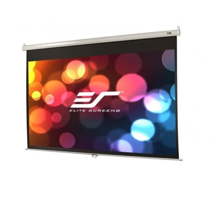 Elite Screens Elite Screens Manual 135 inch Handmatig Projectiescherm 16:9 (299 x 168 cm) – MaxWhite® Doek, Pull-Down Beamerscherm met Witte Behuizing voor Wand- en Plafondmontage (Model M135XWH2)