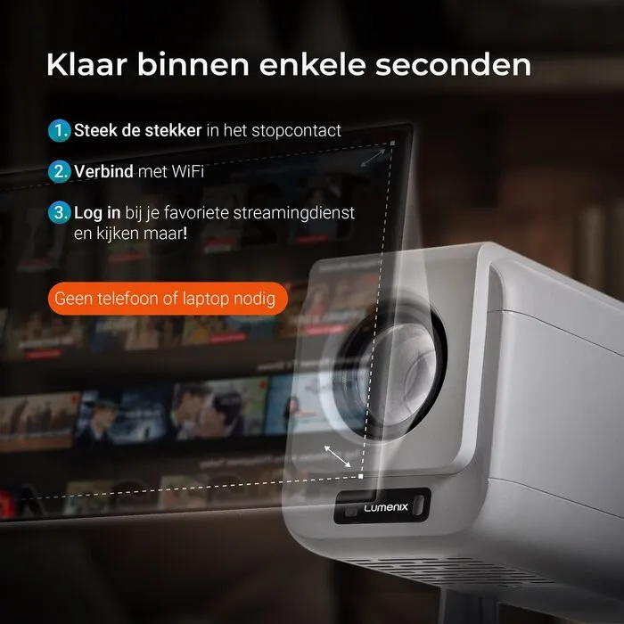 Lumenix Lumenix NEO Zwart – Full HD Smart Beamer 1080p