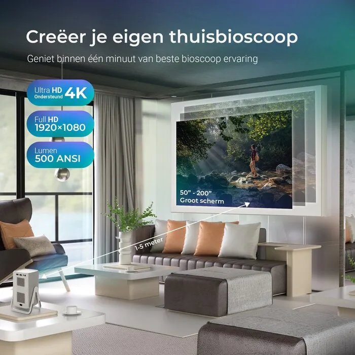 Lumenix Lumenix AIR – Full HD 1080p Draagbare Smart Beamer