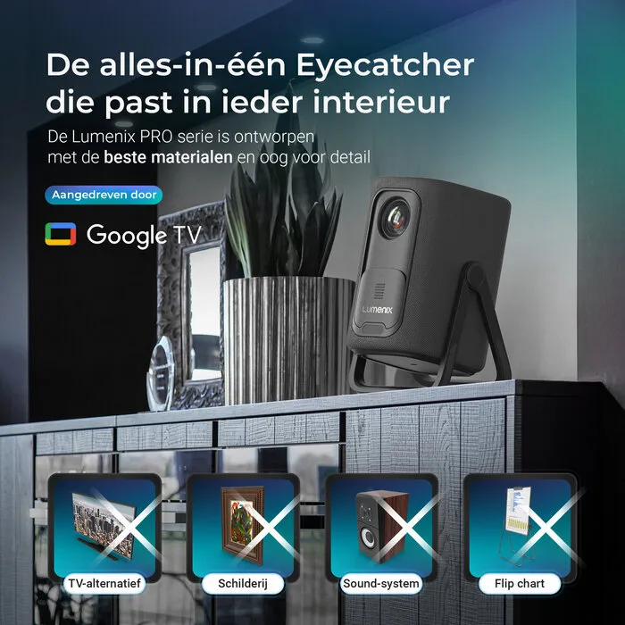 Lumenix Lumenix AIR – Full HD 1080p Draagbare Smart Beamer - Zwart