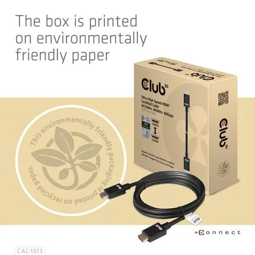 Club3D CLUB3D Ultra High Speed HDMI™2.1 gecertificeerde kabel 4K120Hz, 8K60Hz 48Gbps 5 meter