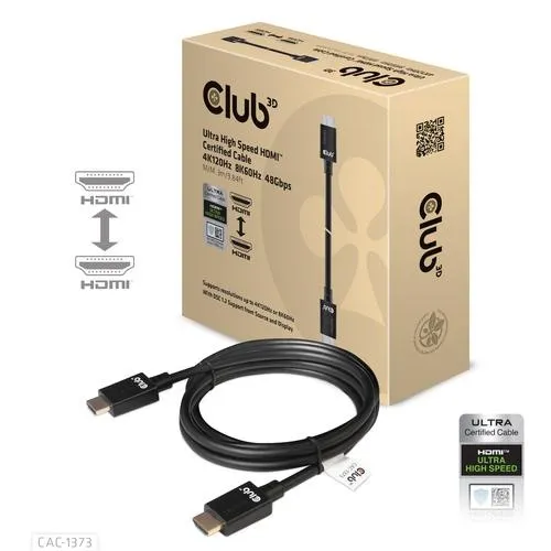Club3D CLUB3D Ultra High Speed HDMI™2.1 gecertificeerde kabel 4K120Hz, 8K60Hz 48Gbps 5 meter