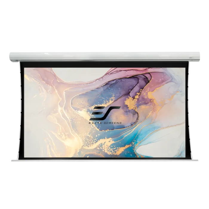 Elite Screens Elite Screens Saker Premium 92 inch Elektrisch Projectiescherm 16:9 (203 x 115 cm / Black drop 60 cm) – MaxWhite® Fiberglass Doek, Motorisch Beamerscherm met Witte Behuizing voor Normal Throw Projectoren (Model SK92XHW-E24)