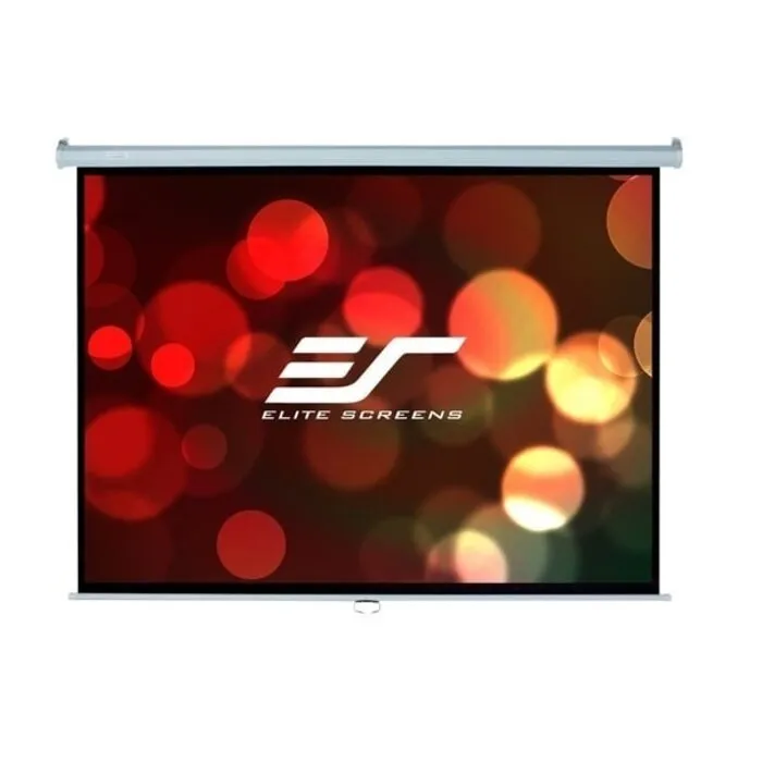 Elite Screens Elite Screens Manual 150 inch Handmatig Projectiescherm 16:9 (332 x 187 cm) – MaxWhite® Doek, Pull-Down Beamerscherm met Witte Behuizing voor Wand- en Plafondmontage (Model M150XWH2)
