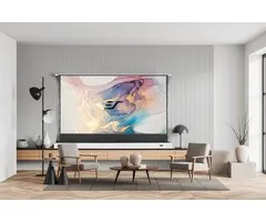 Elite Screens Elite Screens Kestrel Tab-Tension 2 CLR 121 inch Elektrisch Floor-Up Projectiescherm (268 x 155 cm) – StarBright CLR (UST) Witte behuizing