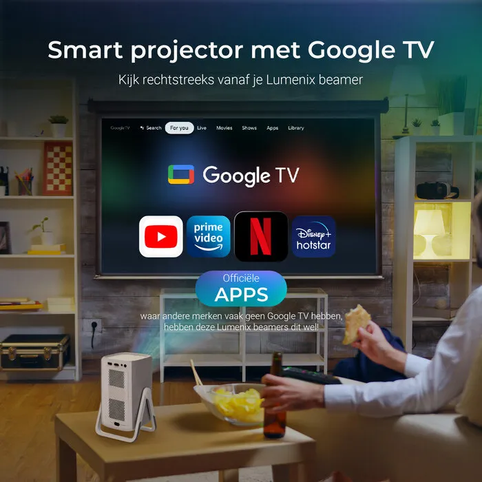 Lumenix Lumenix AIR – Full HD 1080p Draagbare Smart Beamer