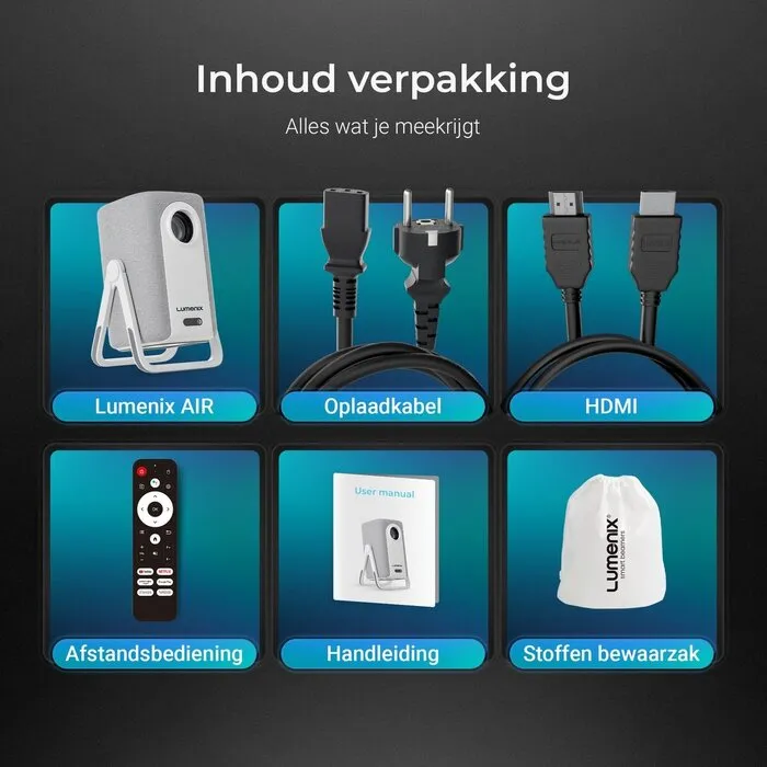 Lumenix Lumenix AIR – Full HD 1080p Draagbare Smart Beamer
