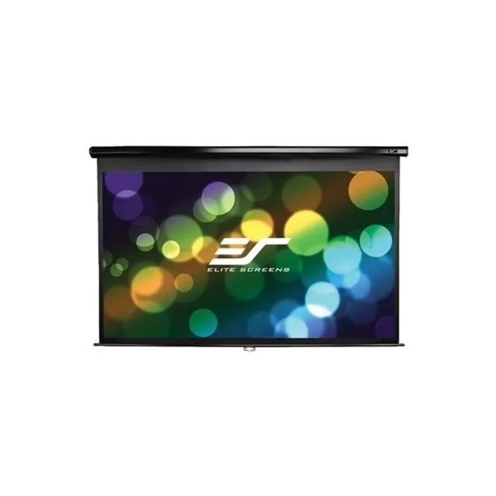 Elite Screens Elite Screens Manual 92 inch Handmatig Projectiescherm 16:9 (203 x 115 cm) – MaxWhite® Doek, Pull-Down Beamerscherm met Zwarte Behuizing voor Wand- en Plafondmontage (Model M92UWH) - Retourdeal