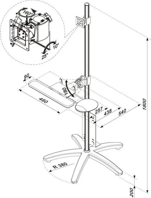 NewStar flatscreen mobiele werkplek