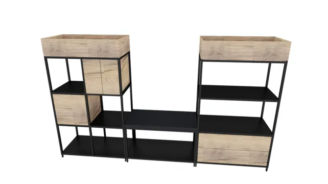 Vakkenkast Modu 3 vaks - 124x80cm Vakkenkast Modu 3 vaks - 124x80cm