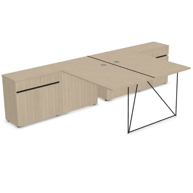 Duo bureautafel AIR met draaideur kast