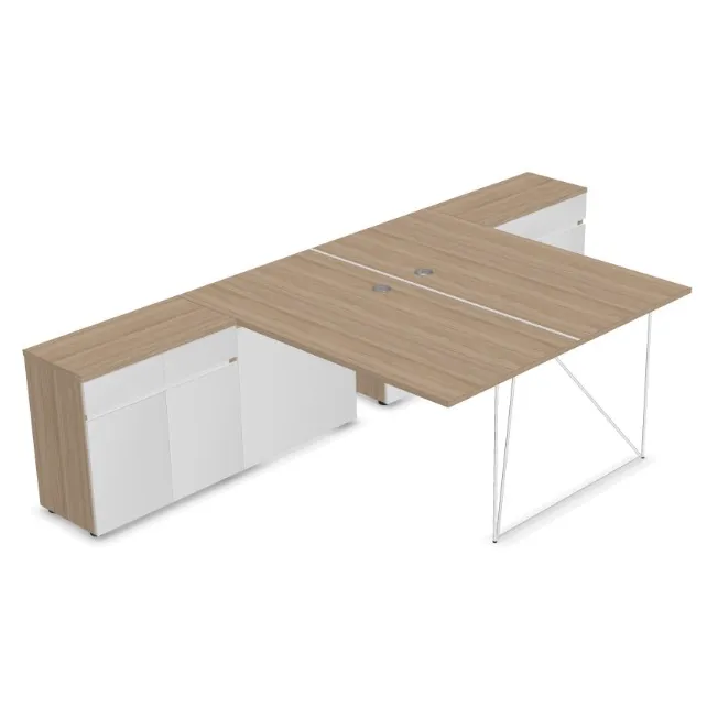 Duo bureautafel AIR met draaideur kast