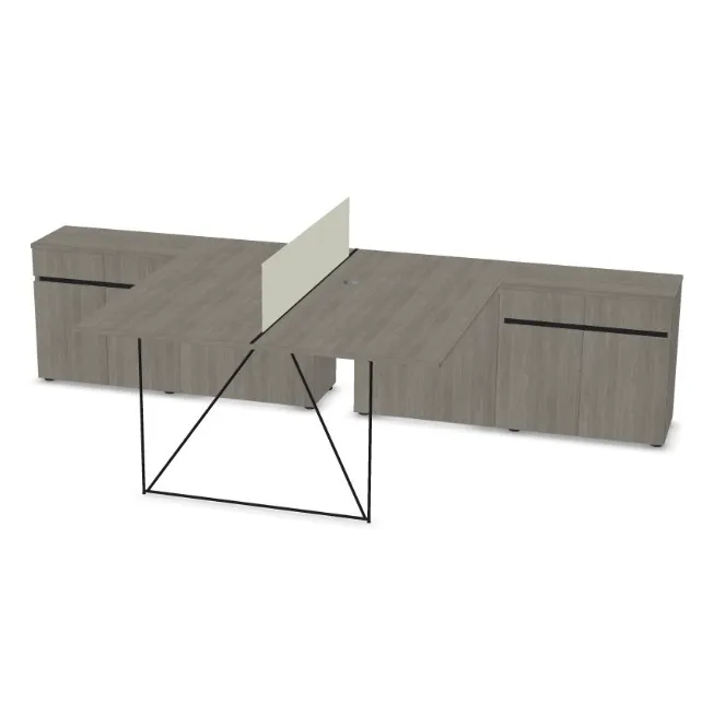 Duo bureautafel AIR met draaideur kast