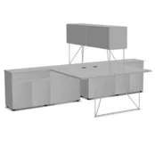Duo bureautafel AIR met draaideur kast