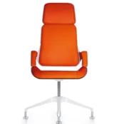 Silver  conferentiefauteuil hoge rug