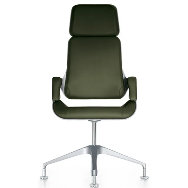 Silver  conferentiefauteuil hoge rug