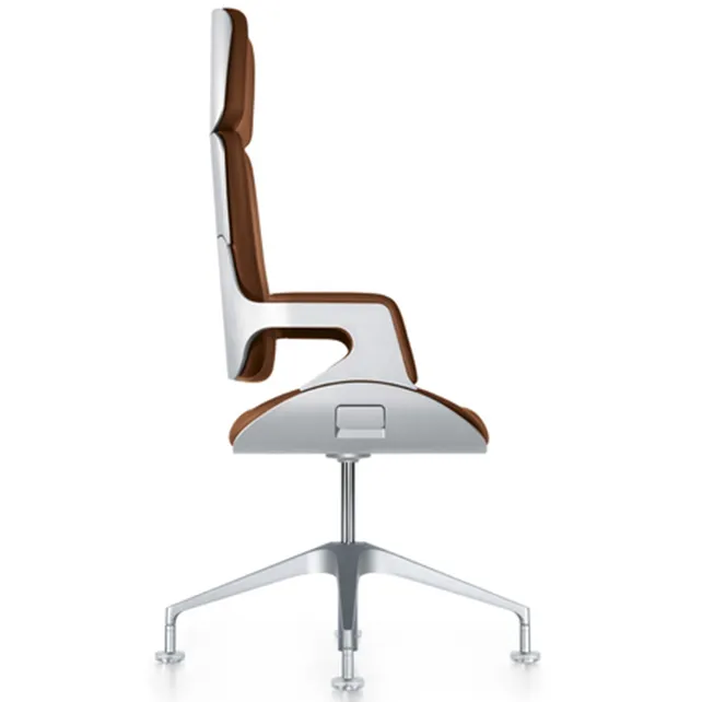 Silver  conferentiefauteuil hoge rug