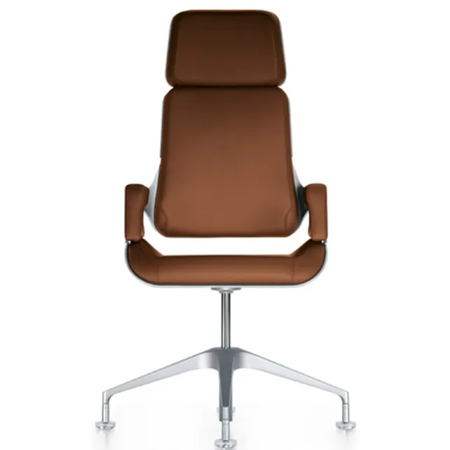 Silver  conferentiefauteuil hoge rug