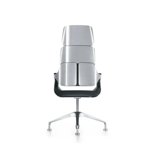 Silver  conferentiefauteuil hoge rug