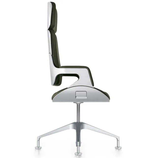 Silver  conferentiefauteuil hoge rug