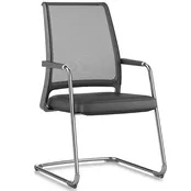 VINTAGEis5 vergaderstoel netweave met gestoffeerde zitting