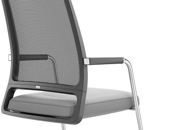 VINTAGEis5 vergaderstoel netweave met gestoffeerde zitting