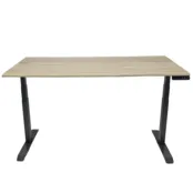 Elektrisch zit-sta bureau Solido massief Eiken
