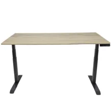 Elektrisch zit-sta bureau Solido massief Eiken