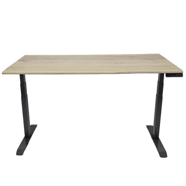 Elektrisch zit-sta bureau Solido massief Eiken