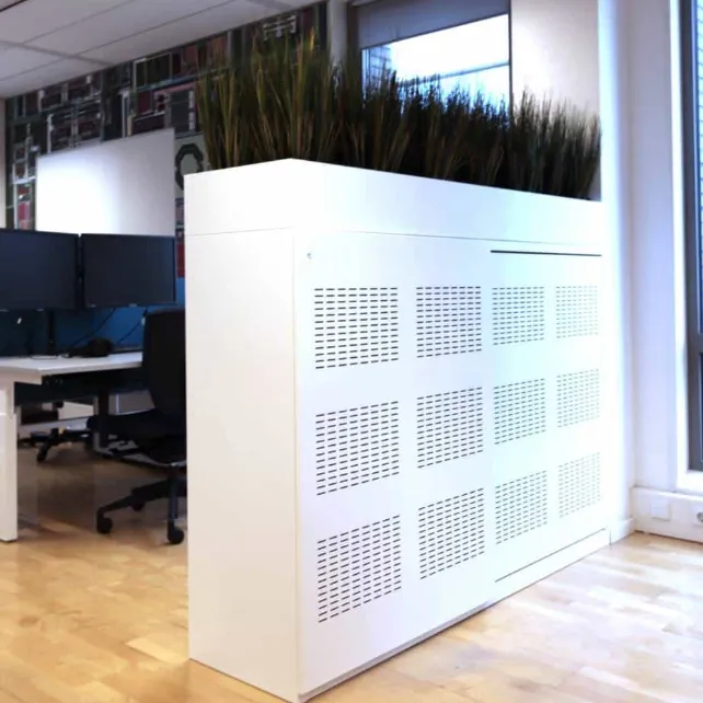 Akoestische schuifdeurkast Pianta met plantenbak