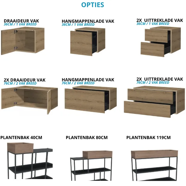 Vakkenkast Modu 6 vaks - 85x119cm Vakkenkast Modu 6 vaks - 85x119cm