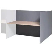 Akoestische werkplek H-opstelling hoog koppelpaneel