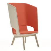 Twist&Sit lounge stoel hoge rug wood