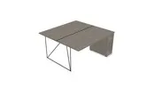 Duo bureautafel AIR met open kast