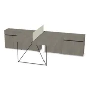 Duo bureautafel AIR met draaideur kast