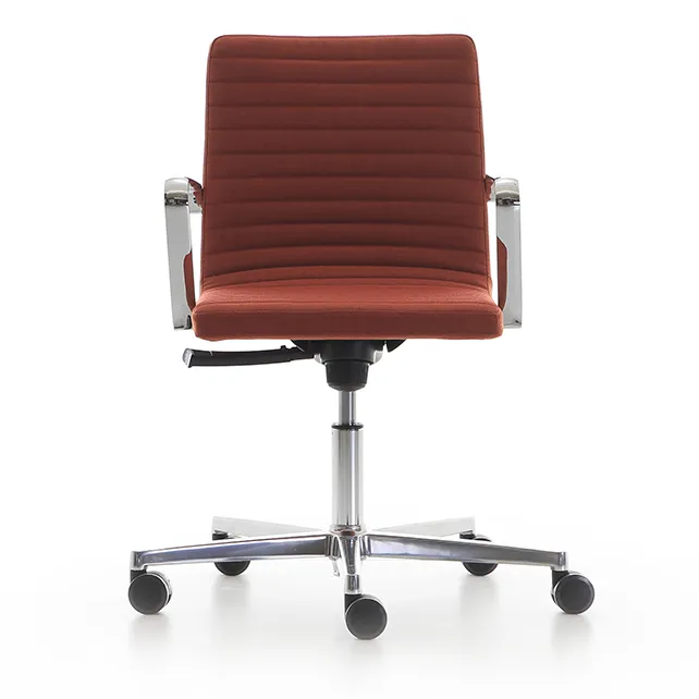 Vergaderstoel info met armleuning en wieltjes